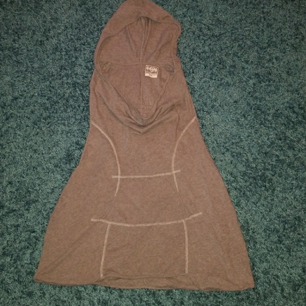 Grey hooded beach cover-up